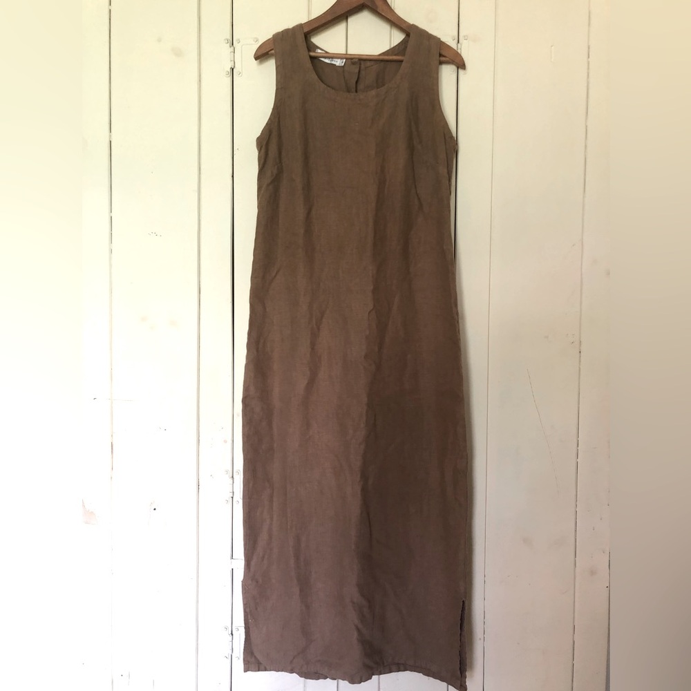Vintage Langenlook Simple Linen Maxi Dress